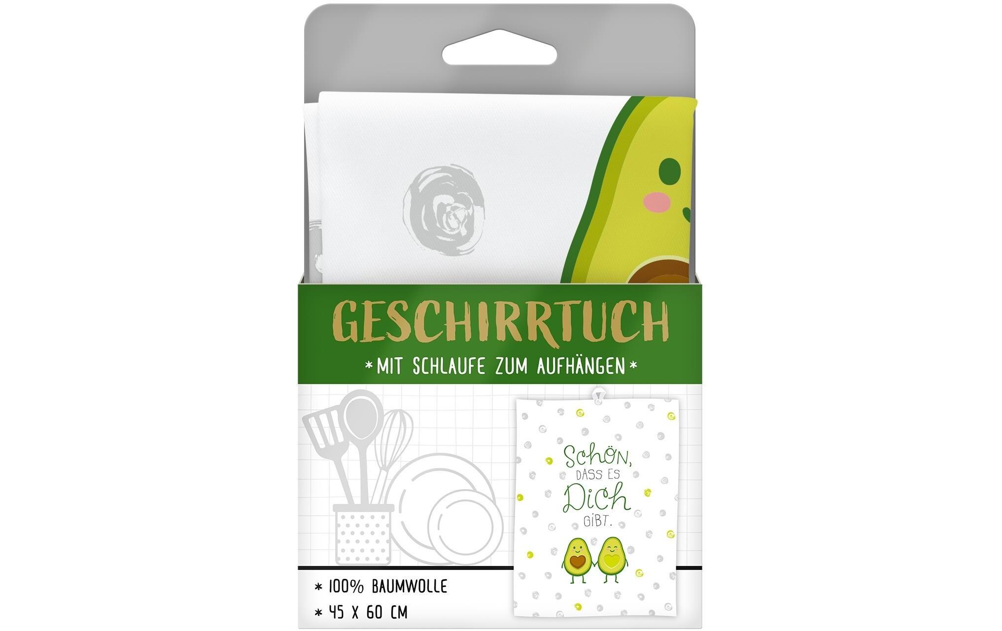 Geschirrtuch Schön, dass es dich gibt WeissGeschirrtuch mit Motivdruck
