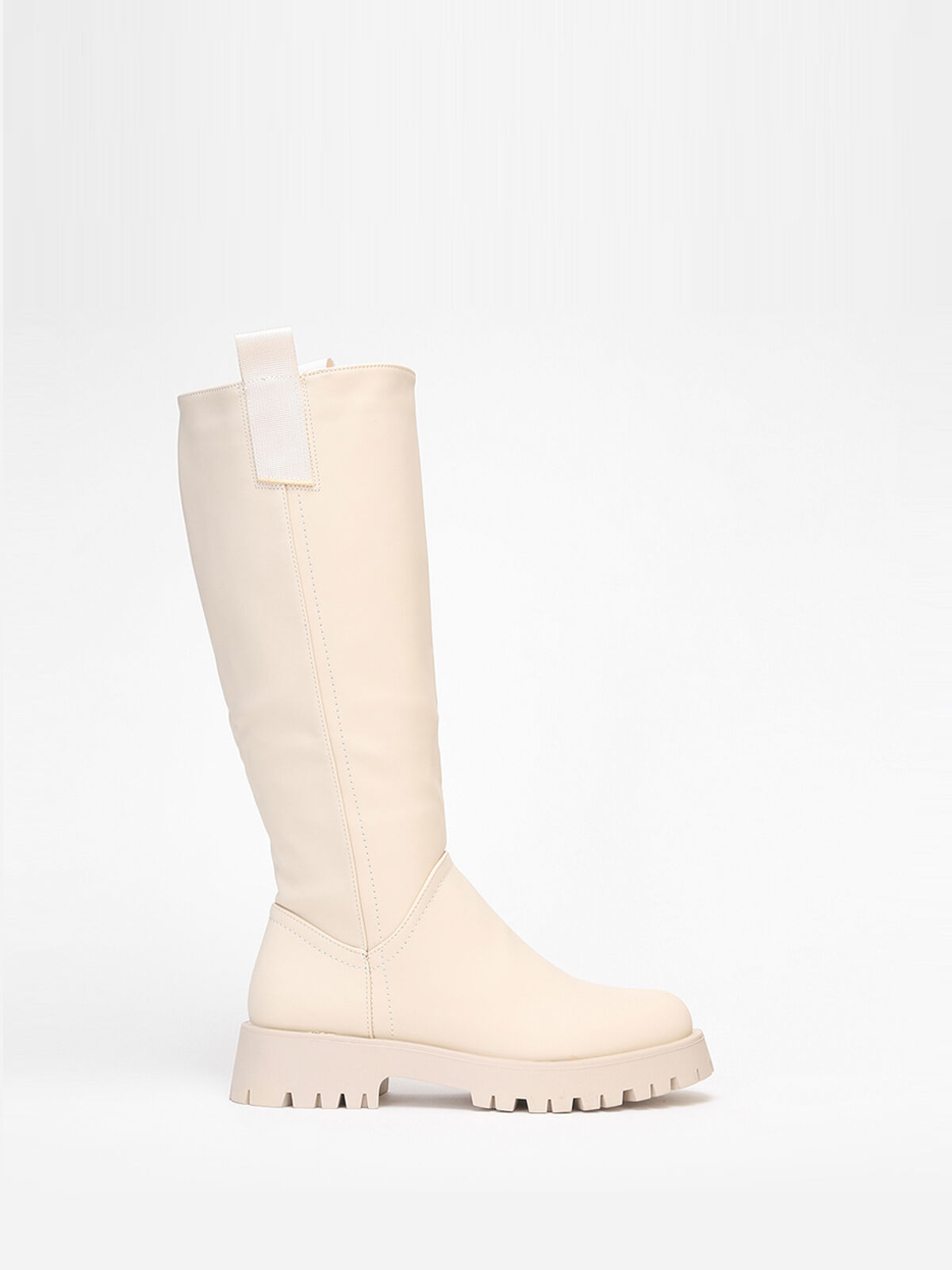 Bottes de pluie à plateforme crantée- Beige