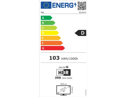 TCL - TV Mini LED 4K 215 cm 85C6K - QD-MiniLed Google TV