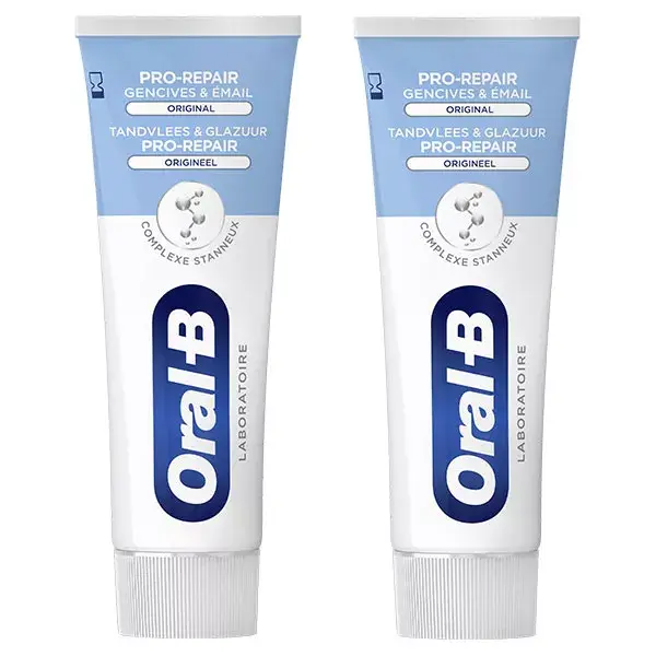 Creme dental Oral-B Pro Repair, repara gengivas e esmalte, pacote com 2 x 75ml