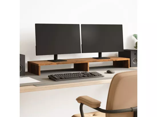Support de moniteur vieux bois 100x27x10 cm bois d'ingénierie