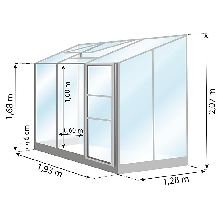 Serre en verre Lams Melissa anthracite 2,50m²
