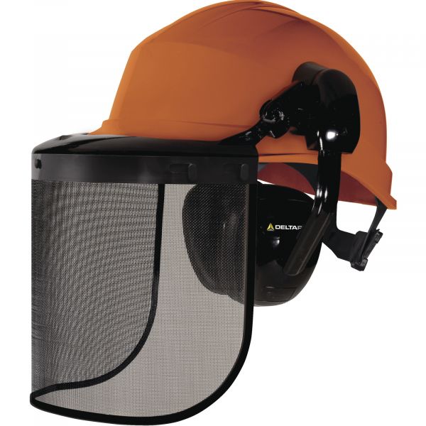 Deltaplus Capacete Completo Tipo Lenhador Laranja Ajustável