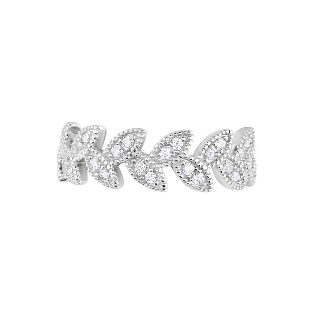 Bague Argent Blanc Cynome Oxydes De Zirconium
