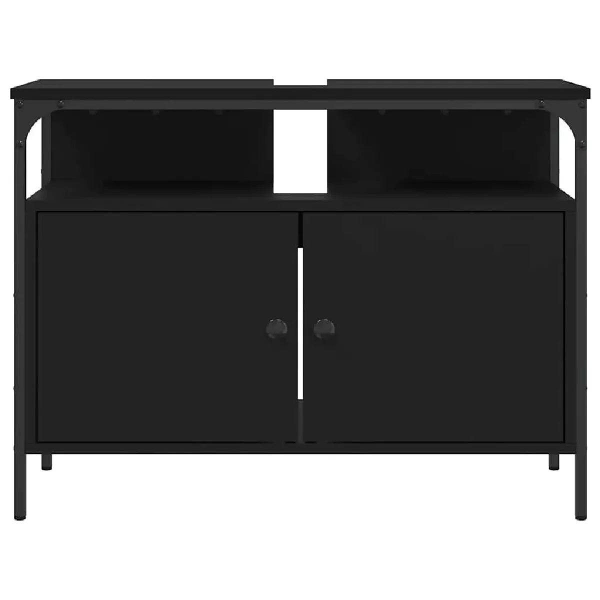 VidaXL Armoire Lavabo Salle de Bain Noir 80x30x60 cm