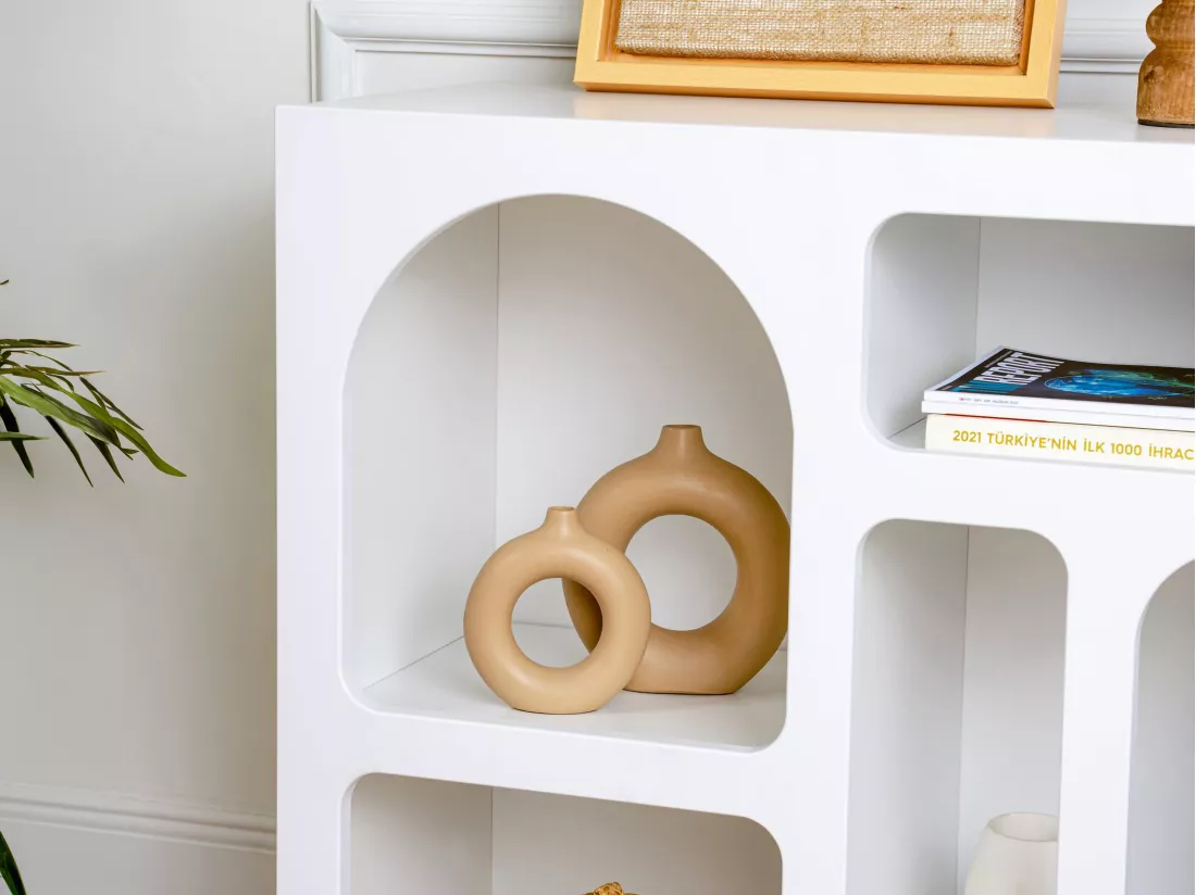 Console avec 5 niches - Blanc - LUELA
