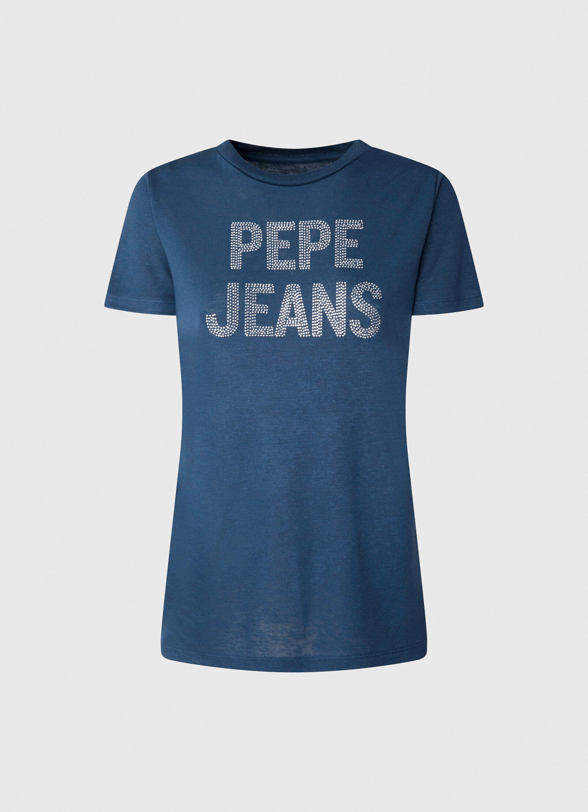 Camiseta Strass com logo estampado - azul oceano