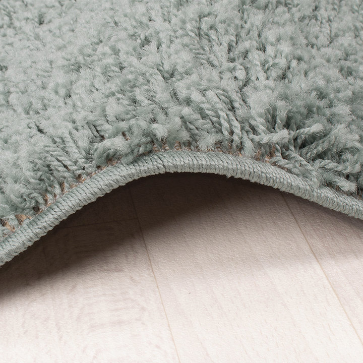 Hoogpolig vloerkleed - Solid Blauw/Groen