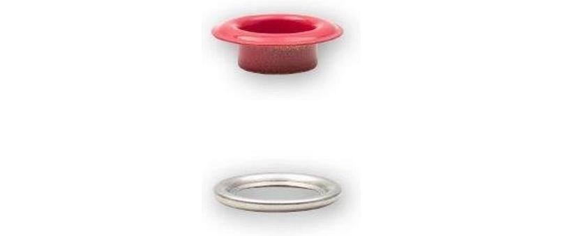 Ösen mit Scheiben, 8 mm Rot SilberNähfreie Ösen