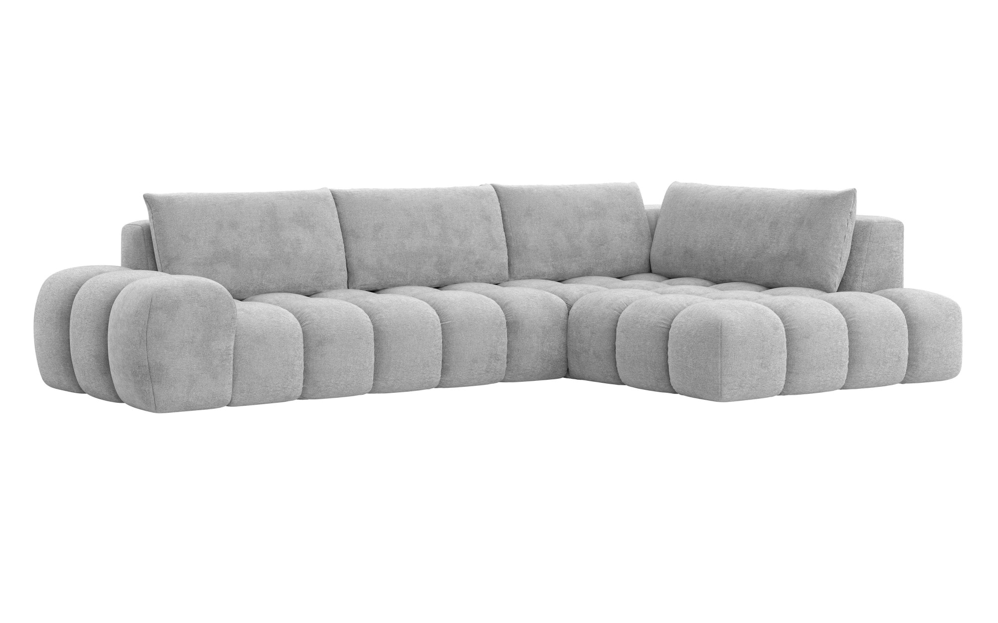GOODproduct Ecksofa »AZITA klein, L-Form, elegant und bequem Designsofa in Bubble-Optik« lose Rückenkissen, traumhafte Steppung, Masse B/T/H: 296/176,5/89 cm