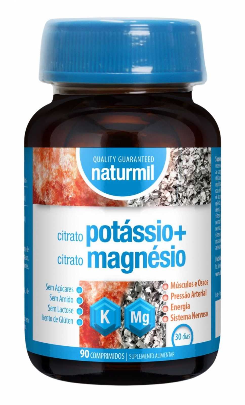 Naturmil Citrato de Potássio + Citrato de Magnésio 90 comprimidos