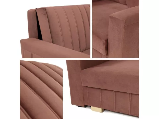 Canapé convertible Columbus 136, Boîte de literie, 85x145x98cm, Mobilier déjà assemblé