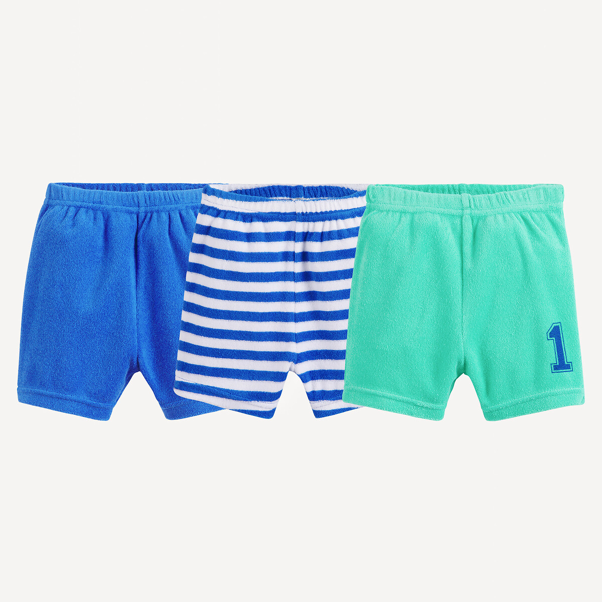 COLEÇÃO LA REDOUTE<br>Conjunto de 3 cuecas boxer de tecido atoalhado, predominantemente algodão