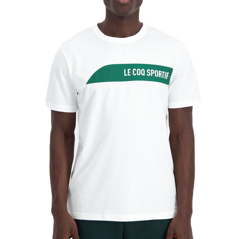 Le Coq Sportif T-shirt Blanc/Vert Homme Le Coq Sportif 2410193