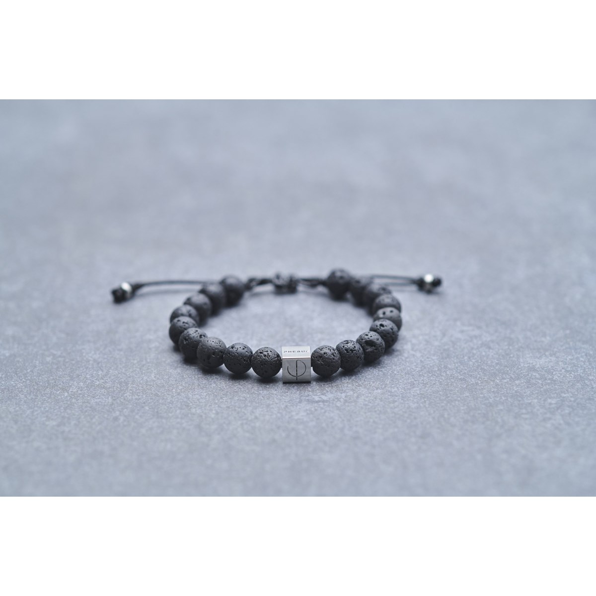 Bracelet souple Orso en Acier 316L avec lave noir