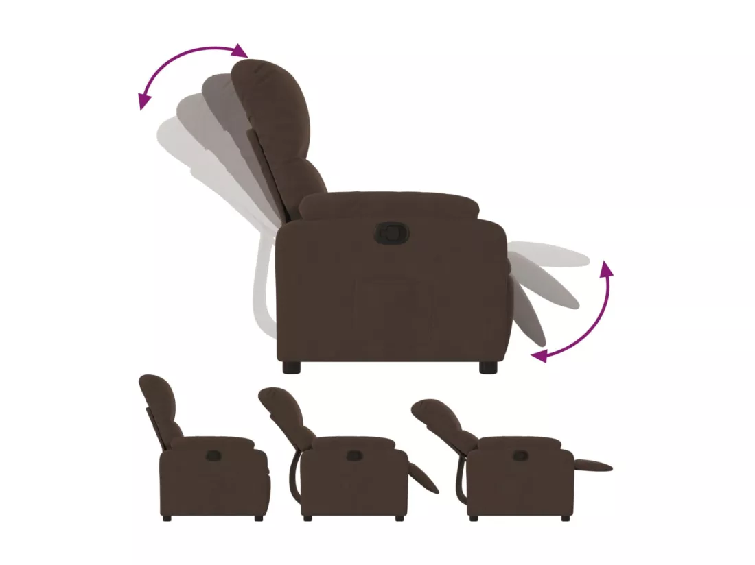 Fauteuil inclinable marron tissu microfibre