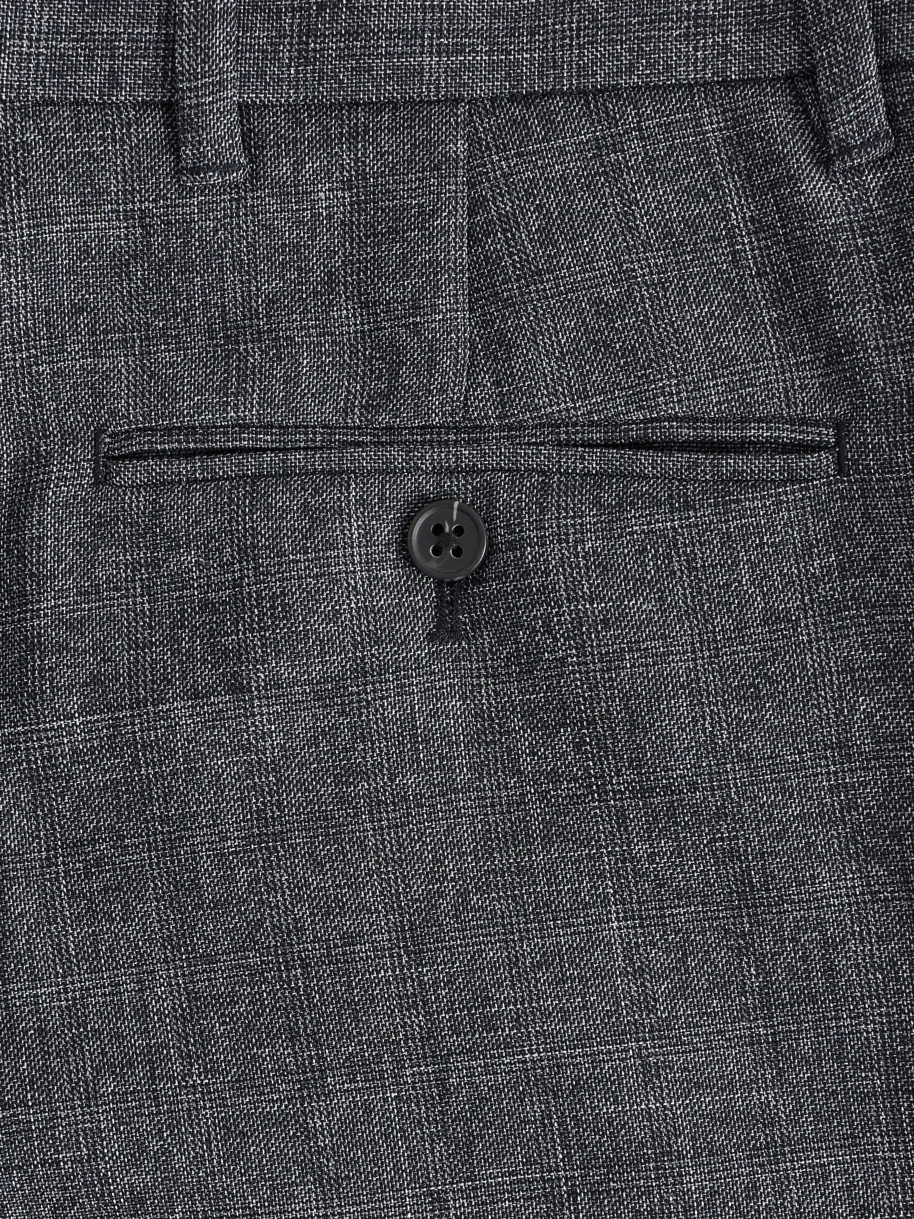 Donkerblauw - Slim Fit - Geruite modieuze broek
