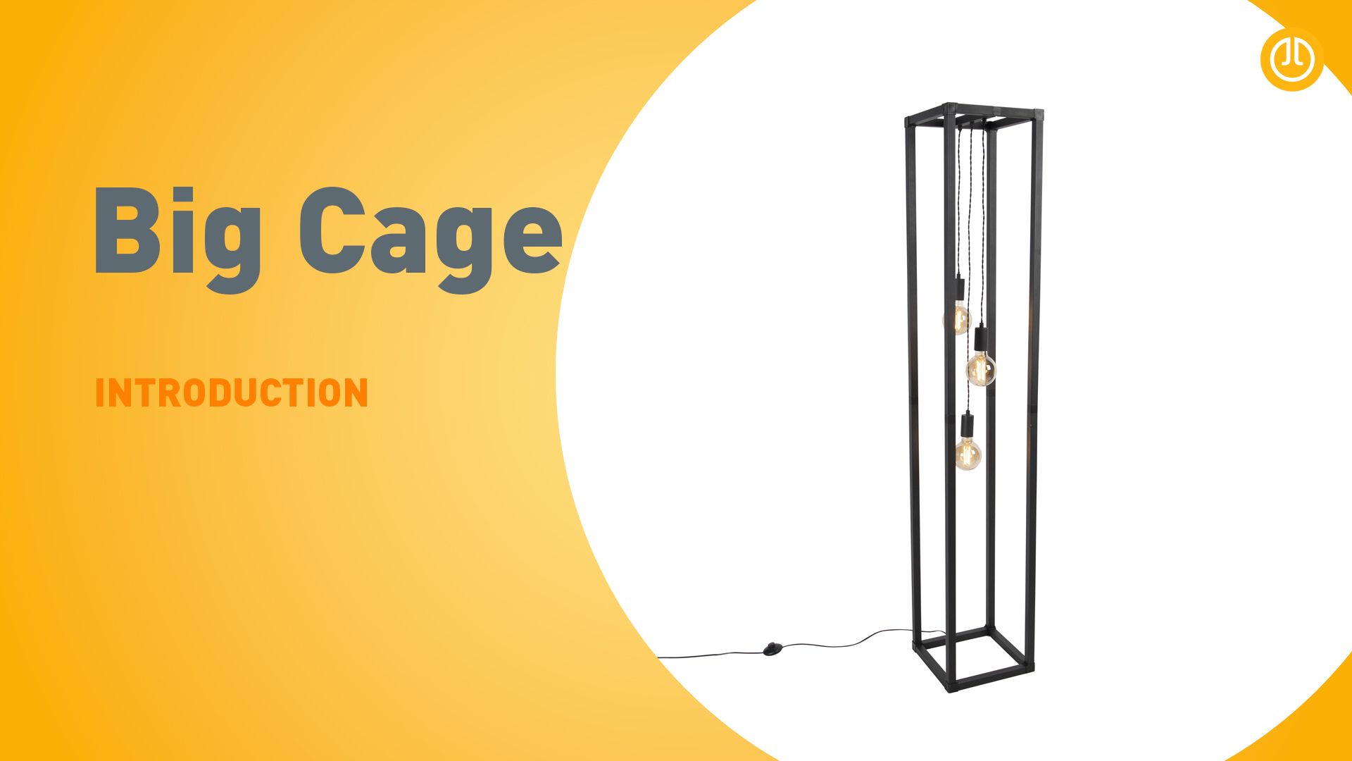 Industriële vloerlamp zwart 3-lichts - Big Cage