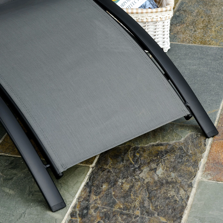 Outsunny Gartenliege mit abgerundetem Design grau