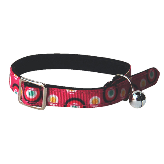 Collier sublime motifs psychédeliques framboise pour chat