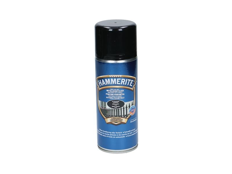 Hammerite Metall-Schutzlack HG Schwarz, 400 ml Rostschützende Lackierung mit Hochglanz Effekt