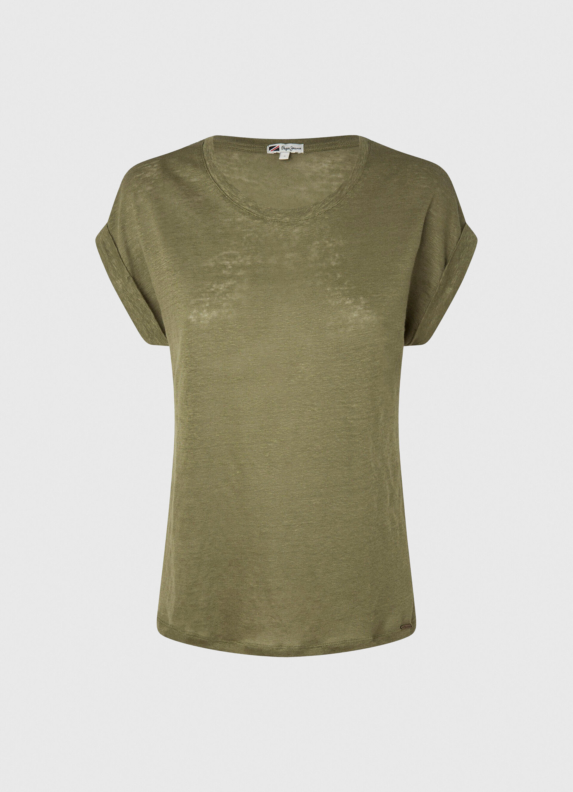 CAMISETA DE LINHO COM MANGAS - verde-oliva