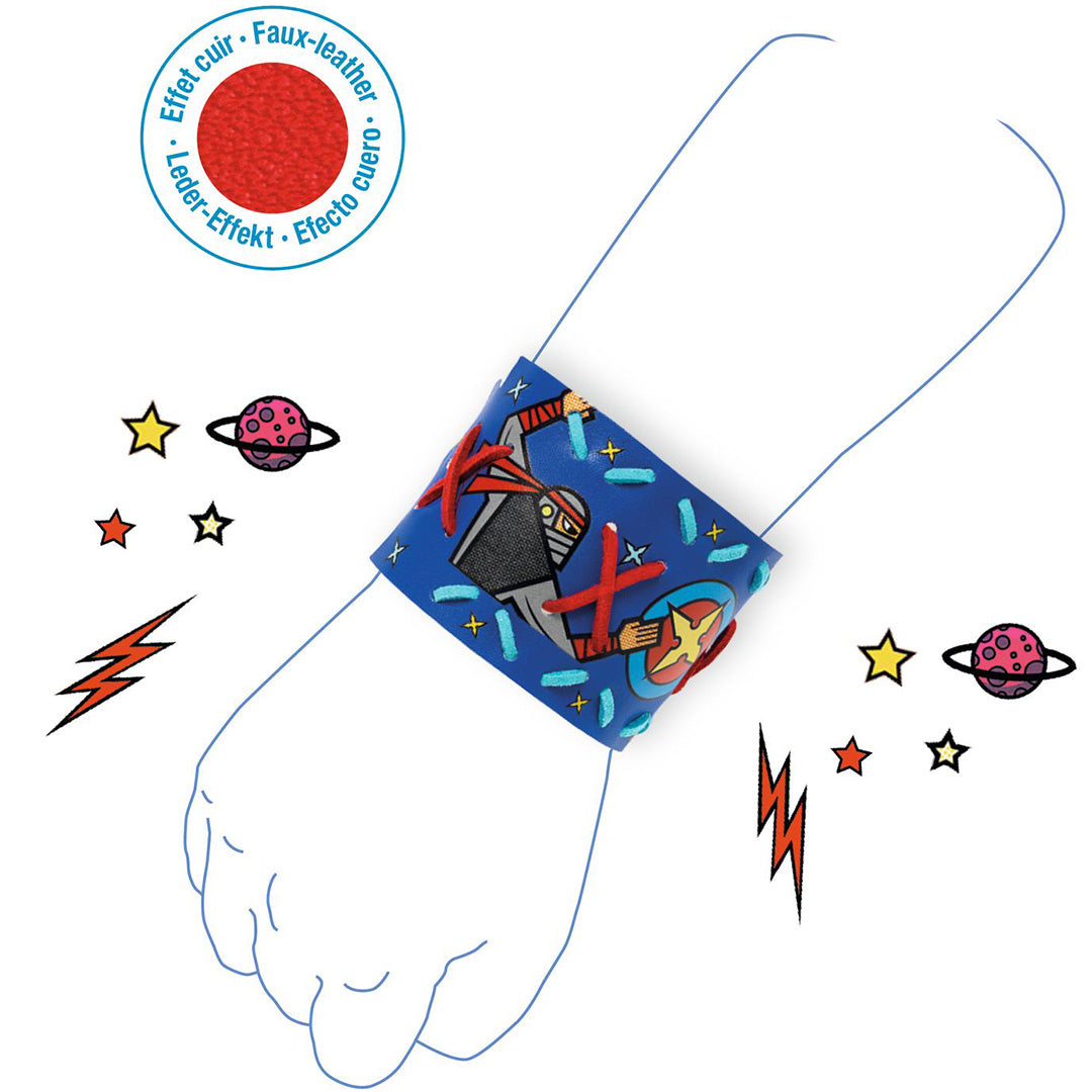Djeco knutselset diy superheld armband - 4st