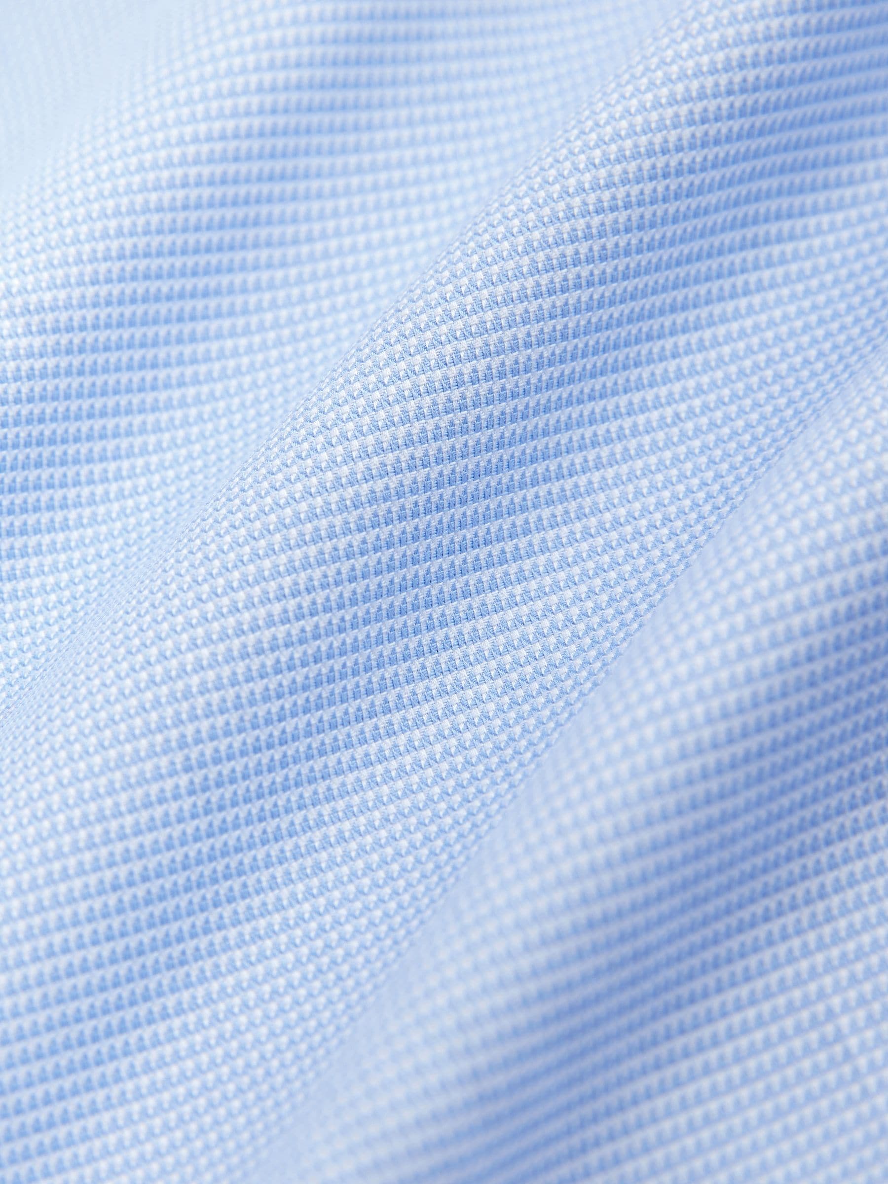 Blauw - Normale Pasvorm - Signature 100% katoenen overhemd met textuur