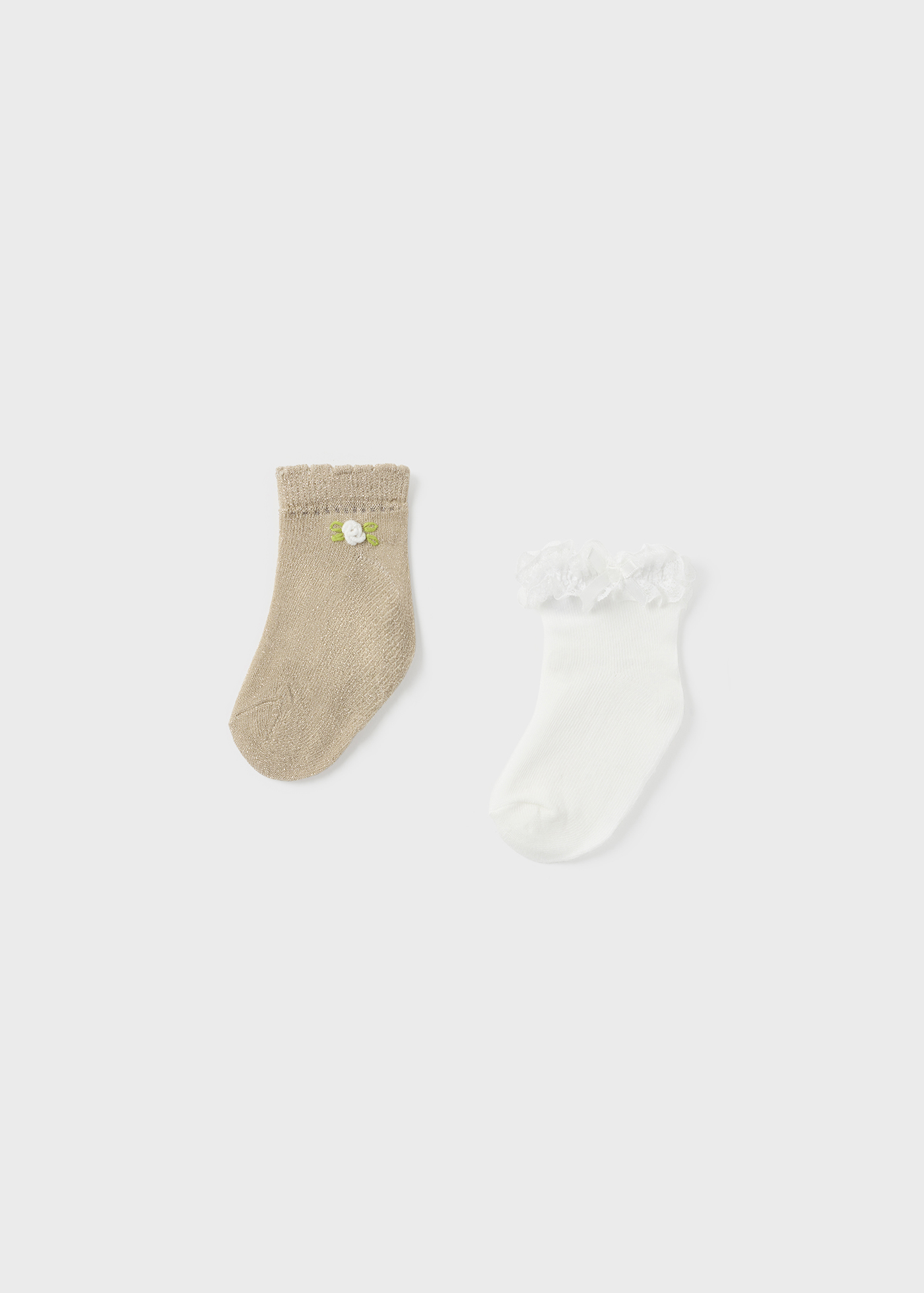 Pacote com 2 pares de meias sociais de algodão orgânico para bebê