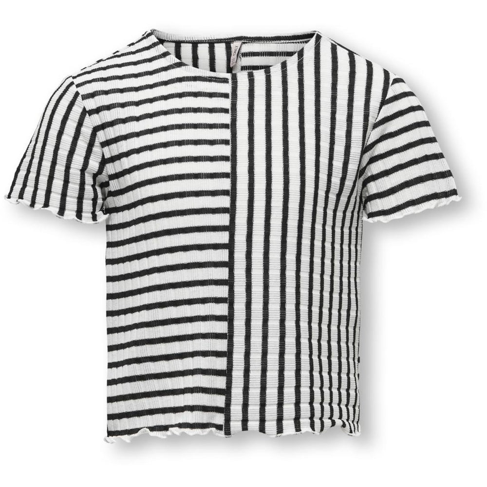 Køb kids ONLY Cloud Dancer Black Georgina Striped Frill Top