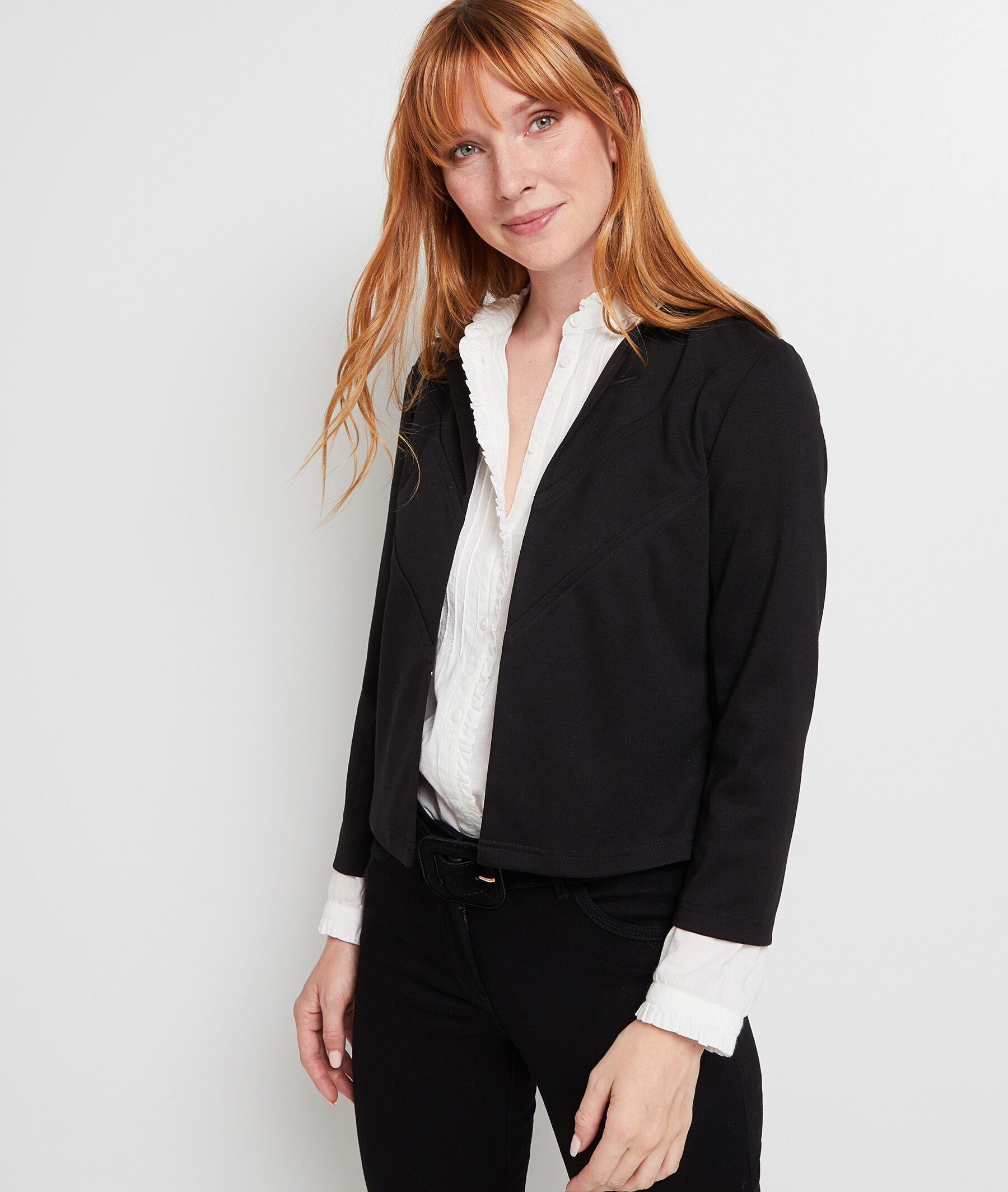 Boléro en maille femme - NOIR