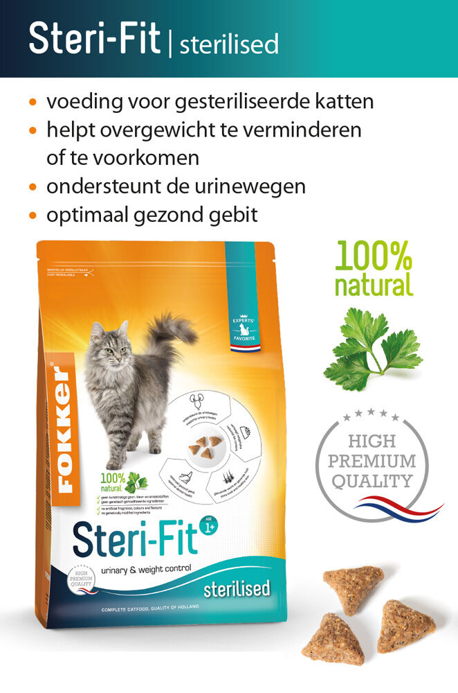 Fokker Steri-Fit - Kattenvoer - 10 Kilogram - rijst, kip