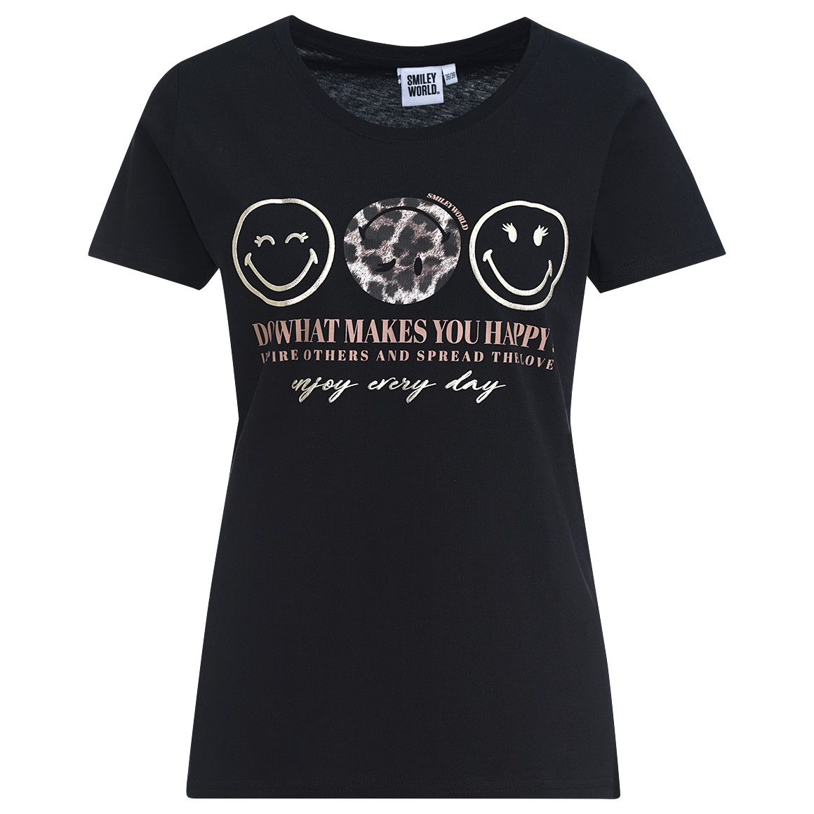 Gina Benotti SmileyWorld T-Shirt mit Print schwarz