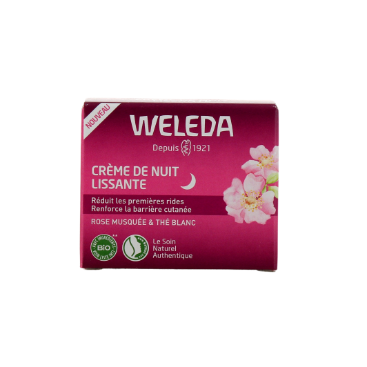 Crème de nuit lissante anti-âge Rose Musquée et Thé Blanc Weleda