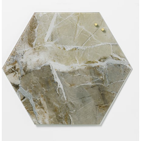 Naga magnetisk hexagon glastavle 42x48,5 cm - beige marmor