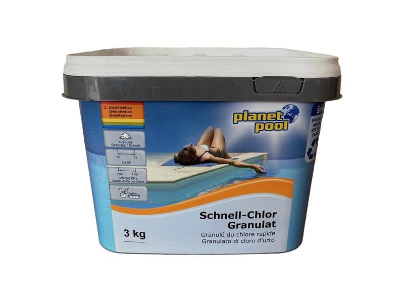 Planet Pool Schnell-Chlor-Granulat 3 kg Wasserpflege für Pools