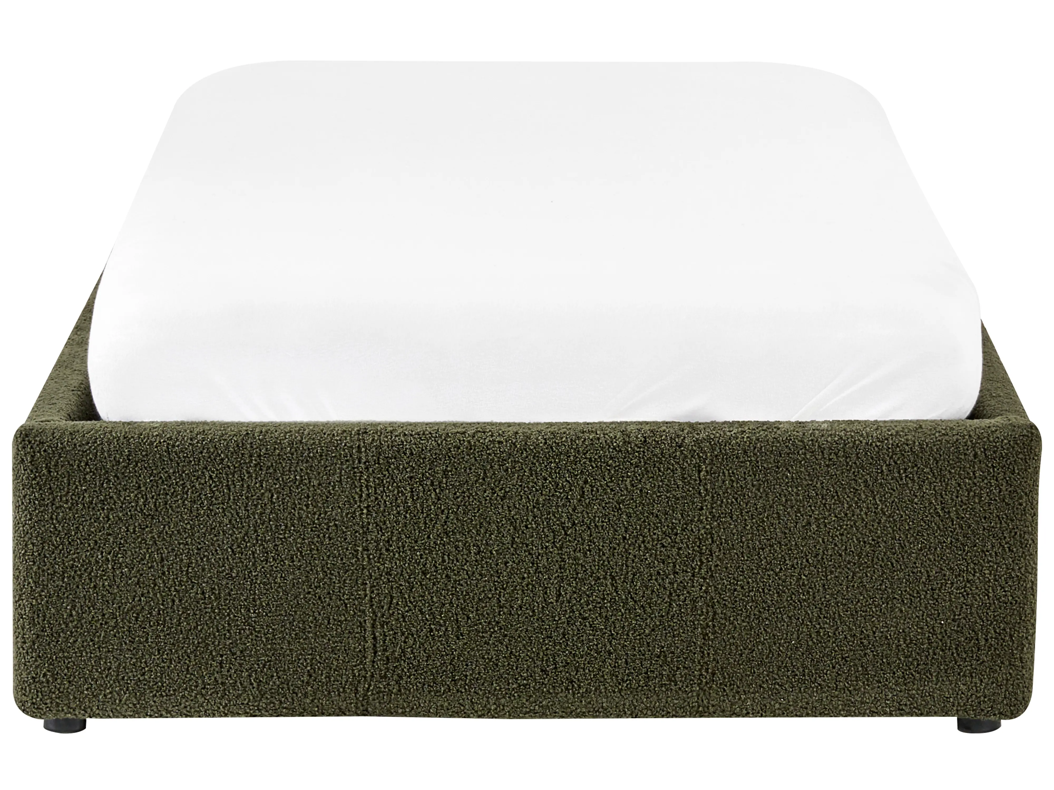 Opbergbed zonder hoofdbord Bouclé DINAN 90 x 200 cm Donkergroen