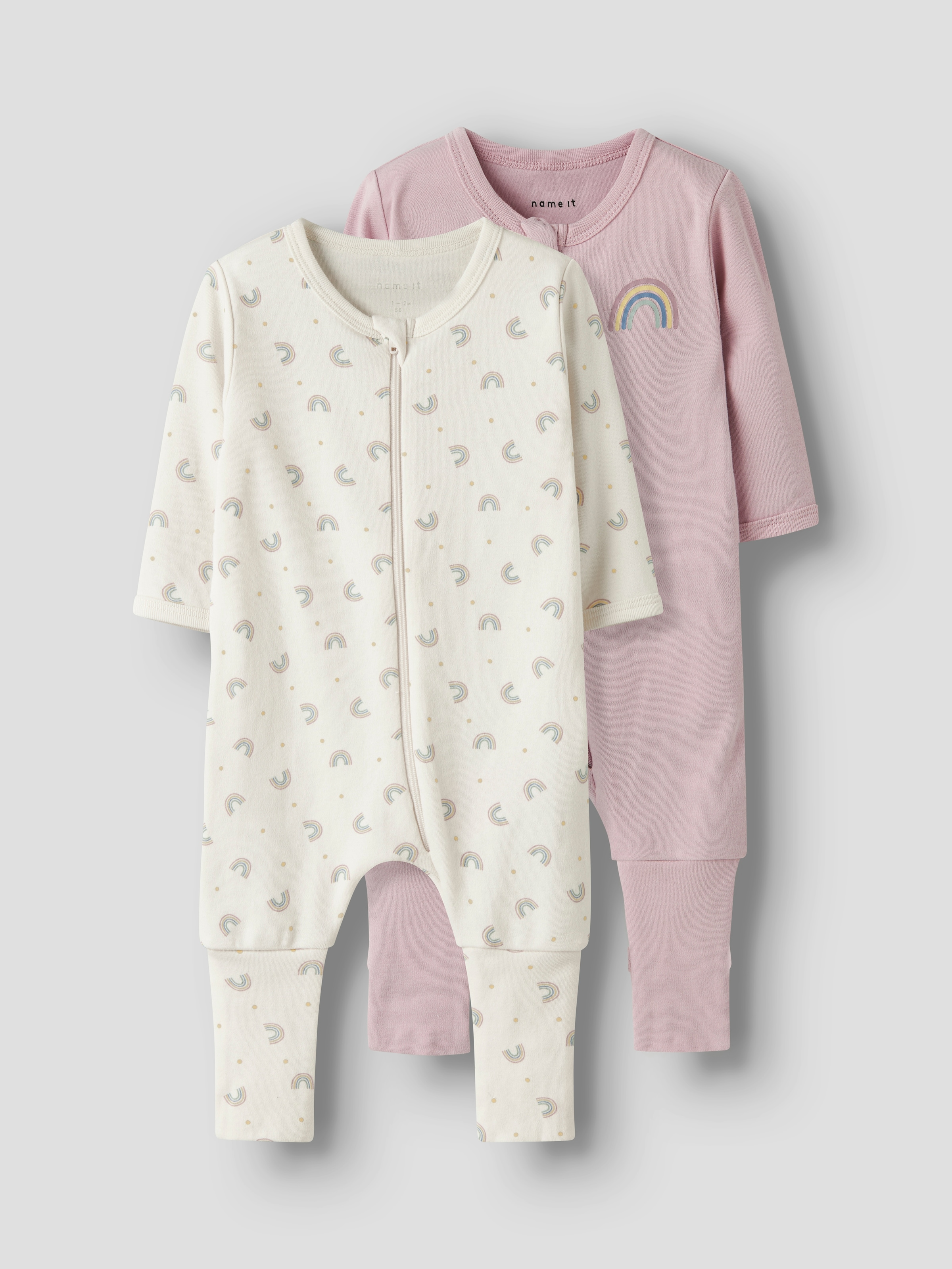 Name It Schlafanzug »NBFNIGHTSUIT 2P ZIP FF JET RAINBOW NOOS«, 2