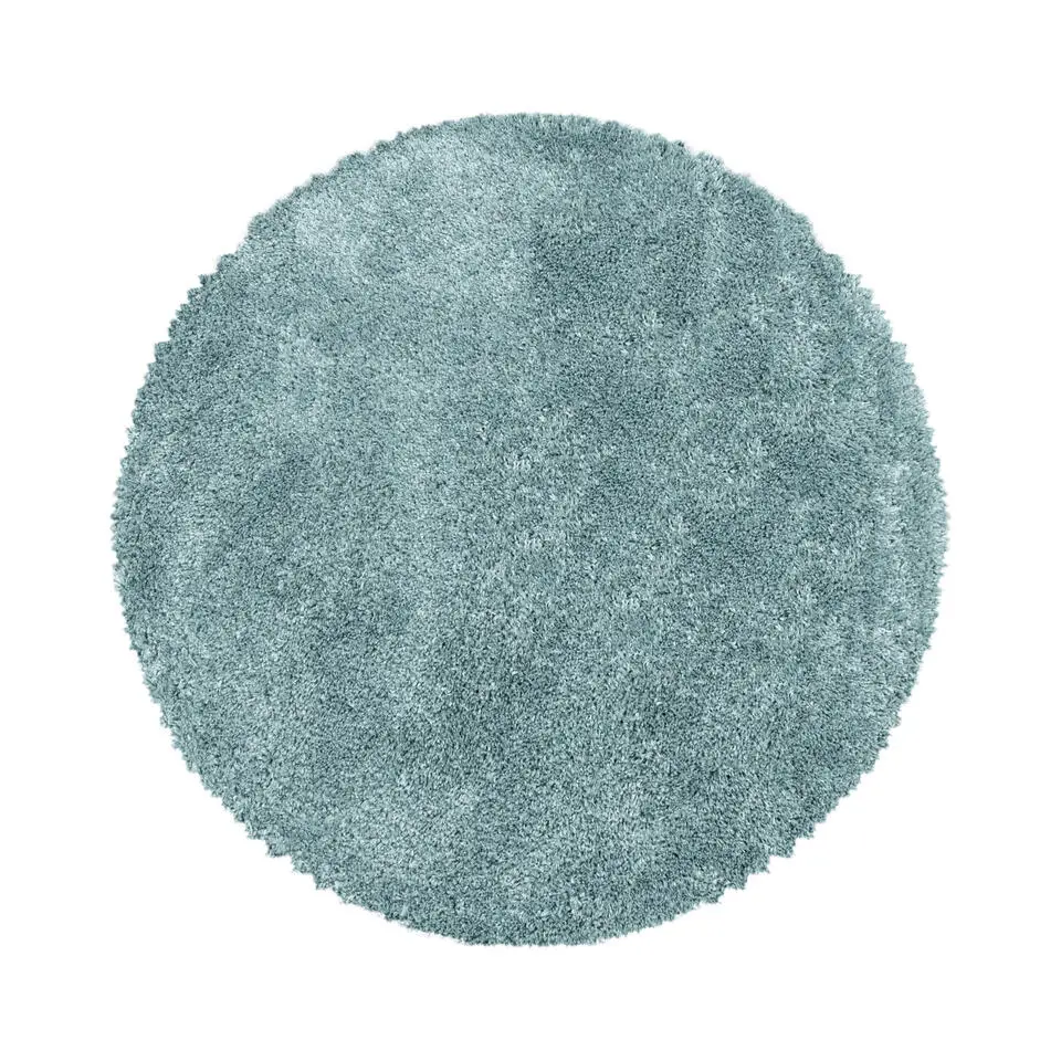 Pearl Soft Rond Hoogpolig Vloerkleed Blauw - 200 CM ROND
