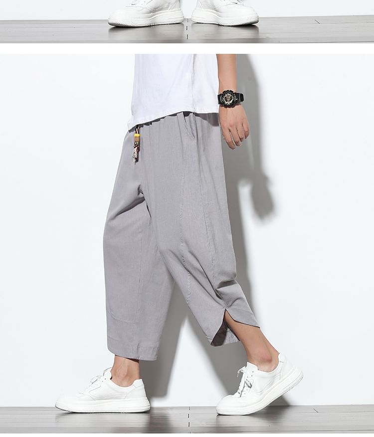YIKES - Elastische taille effen cropped harembroek