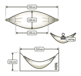 LA SIESTA Hängematte Doppel MODESTA Azure