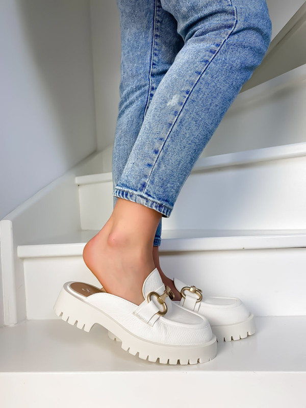 Mocassins Sabot E007E8 Pasman Bianco - Semerdjian