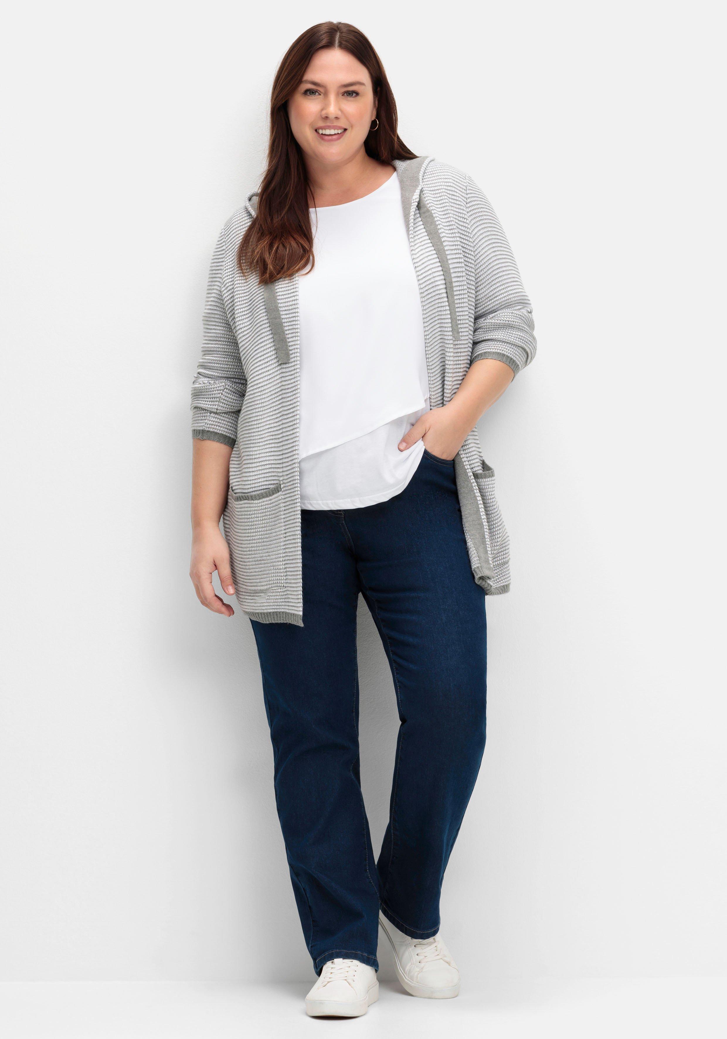 Strickjacke in Longform, mit Taschen