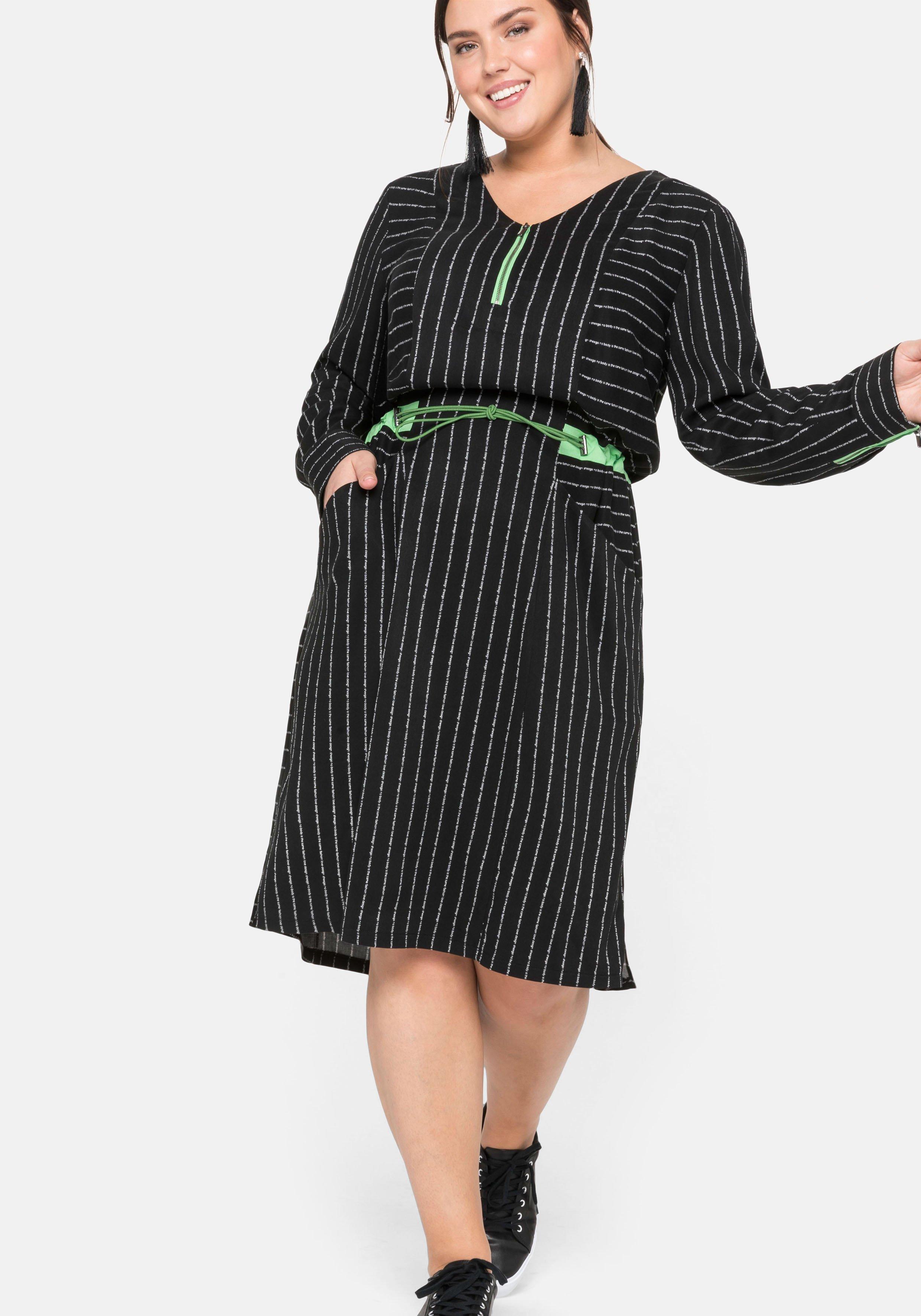 Kleid mit neonfarbenen Details