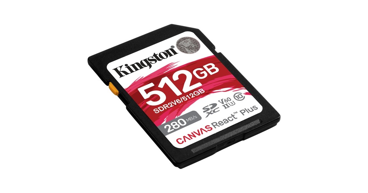 KingstonCanvas React Plus 512 GB geheugenkaart  (UHS-II U3, Class 10, V60)