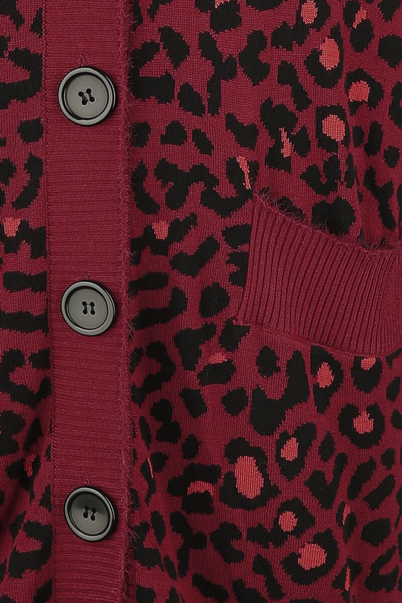Gilet Oversize Imprimé Léopard Rouge | Jawbreaker Cardigan
