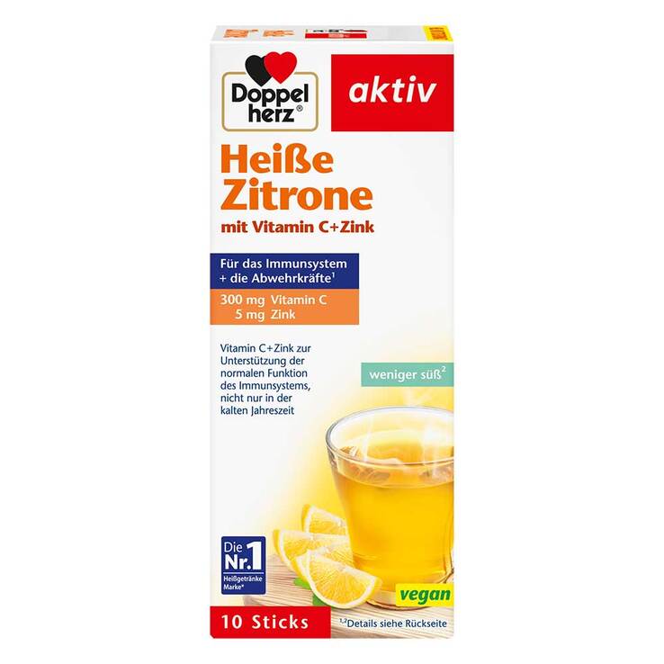 Doppelherz Heiße Zitrone Vitamin C+Zink Granulat, 10 St