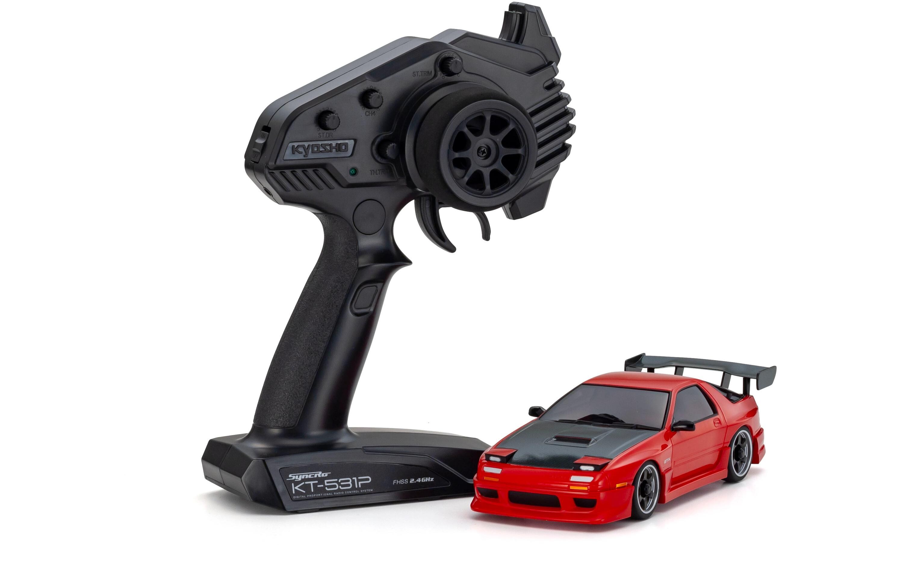 Mini-Z MA020 Mazda Savanna RX7 FC3s Aero-Kit, ARTR, Rot<br>AWD Mini-Z-Modell mit Driftreifen im Fertigset