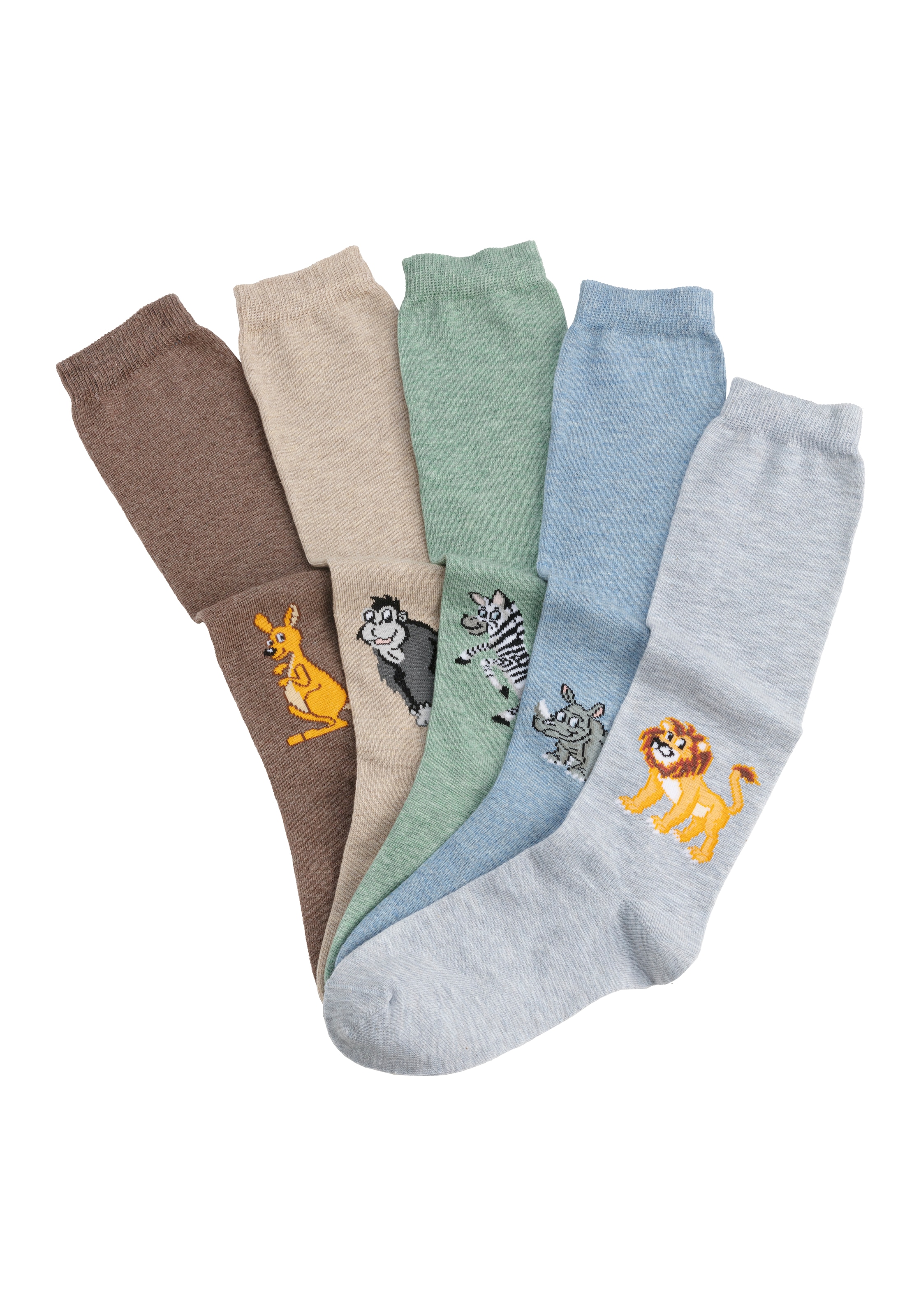 H.I.S Kniestrümpfe Packung, 5 Stk. tlg. mit eingestricktem Moriv