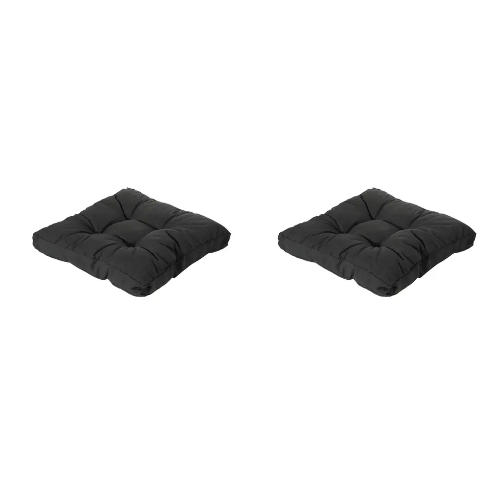 Madison - Florance Zitkussen Rib black - Ca. 60x60 cm - Set van 2